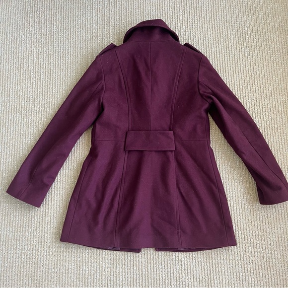 Michael By Michael Kors Women's Wool Blend Red Maroon Single Breasted Coat SZ M - Picture 7 of 13